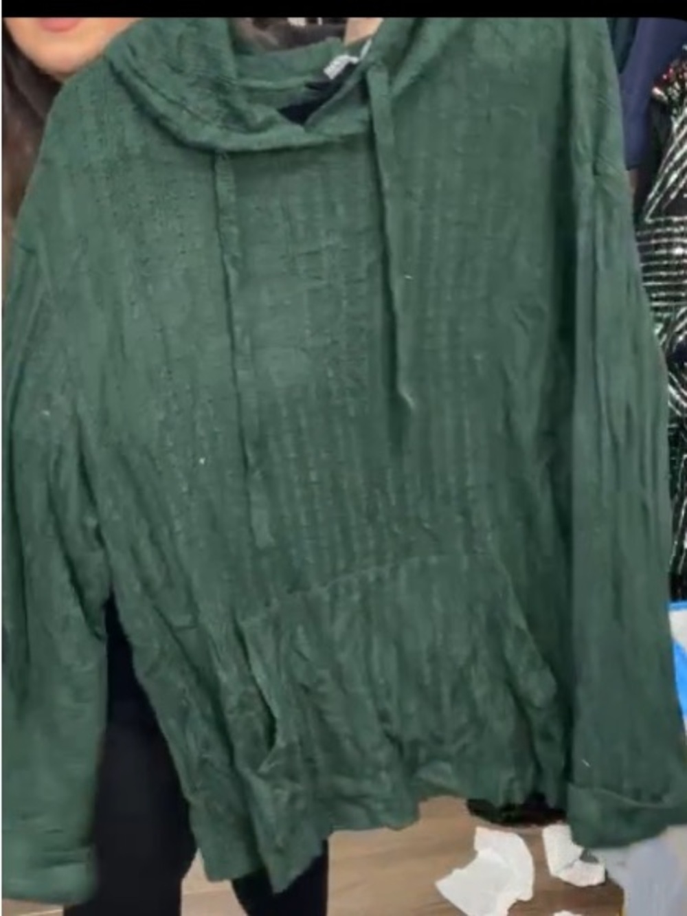 Bloomchic Green Hooded Lightweight Women's pullover sweater